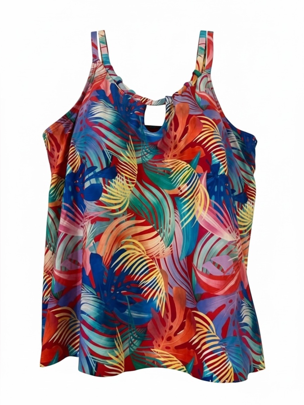 Sunsets Escape Tropical Sadie Tankini Top Sz 14 and Sporty Swim Skirt Sz XL - Picture 3 of 12
